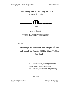 Chuyên đề Hoàn thiện kế toán doanh thu, chi phí, kết quả kinh doanh tại công ty cổ phần quốc tế ngôi Sao Xanh