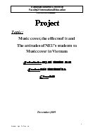 Music cover, the effects of it and The attitudes of NEU’s students to Music cover in Vietnam