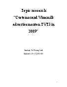 Topic research: “Customer and Vinamilk advertisement on TVT3 in 2009”