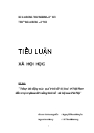 Tiểu luận Về sự tác động của quá trình đô thị hoá ở Việt Nam đến mọi mặt của đời sống kinh tế - xã hội của Hà Nội
