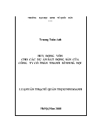 Luận văn Huy động vốn cho các dự án bất động sản của Công ty cổ phần Thanh Bình Hà Nội