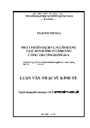 Luận văn Phát triển dịch vụ ngân hàng tại chi nhánh ngân hàng công thương Đống Đa