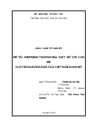 Đề tài Hiệp định thương mại việt - Mỹ với vấn đề xuất khẩu hàng hoá của Việt Nam sang Mỹ