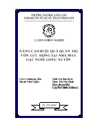 Đề tài Nâng cao hiệu quả quản trị vốn lưu động tại nhà máy gạc ngói Long Xuyên