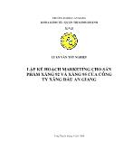 Đề tài Lập kế hoạch marketing cho sản phẩm xăng 92 và xăng 95 của công ty xăng dầu An Giang