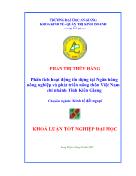 Đề tài Phân tích hoạt động tín dụng tại Ngân hàng nông nghiệp và phát triển nông thôn Việt Nam chi nhánh Tỉnh Kiên Giang