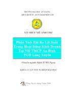 Đề tài Phân tích rủi ro lãi suất trong hoạt động kinh doanh tại ngân hàng thương mại cổ phần An Bình phòng giao dịch Long Xuyên