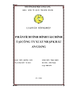 Đề tài Phân tích tình hình tài chính tại công ty xuất nhập khẩu An Giang