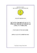 Khóa luận Kế toán chi phí sản xuất và tính giá thành sản phẩm tại công ty TNHH GMG