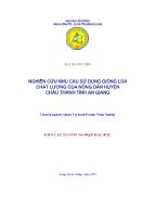 Khóa luận Nghiên cứu nhu cầu sử dụng giống lúa chất lượng của nông dân huyện Châu Thành tỉnh An Giang