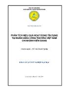 Khóa luận Phân tích hiệu quả hoạt động tín dụng tại ngân hàng công thương Việt Nam chi nhánh Kiên Giang