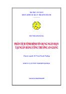 Khóa luận Phân tích tình hình tín dụng ngắn hạn tại ngân hàng Công Thương An Giang giai đoạn 2006 - 2008