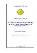 Khóa luận Xây dựng và truyền thông thương hiệu cho ngân hàng Sacombank chi nhánh An Giang