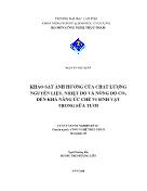 Luận văn Khảo sát ảnh hưởng của chất lượng nguyên liệu, nhiệt độ và nồng độ CO2 ðến khả năng ức chế vi sinh vật trong sữa tươi