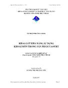 Luận văn Khảo sát khả năng sử dụng khoai môn trong sản phẩm yaourt