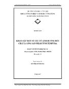 Luận văn Khảo sát một số yếu tố ảnh hưởng đến chất lượng sản phẩm tôm tempura