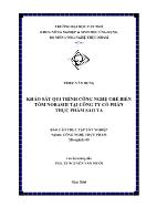 Luận văn Khảo sát qui trình công nghệ chế biến tôm nobashi tại công ty cổ phần thực phẩm sao ta