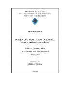 Luận văn Nghiên cứu sản xuất nước ép nhàu (thực phẩm chức năng)