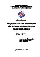 Đồ án Áp dụng sản xuất sạch hơn cho ngành sản xuất nước giải khát có gas tại thành phố Hồ Chí Minh