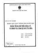 Đồ án Khảo sát quy trình sản xuất bia. Phân tích chỉ tiêu hóa lý, vi sinh và cảm quan của bia