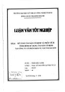 Luận văn Kế toán tài sản cố định và phân tích tình hình sử dụng tài sản cố định tại Công ty cổ phần dịch vụ vận tải Sài Gòn