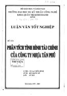 Luận văn Phân tích tình hình tài chính của Công ty nhựa Tân Phú