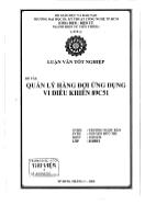 Luận văn Quản lý hàng đợi ứng dụng vi điều khiển 89C51