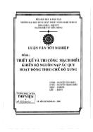 Luận văn Thiết kế và thi công mạch điều khiển bộ nguồn nạp ác qui hoạt động theo chế độ xung