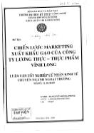 Đề tài Chiến lược marketting xuất khẩu gạo của công ty lương thực - Thực phẩm Vĩnh Long